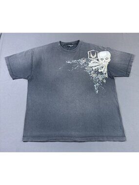 Rare Vintage Y2K Red Sand Surf Skate Punk Sports Skull Sun Fade Art XL Tee Promo
